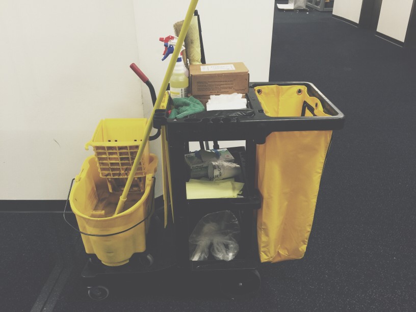 Arbeitsmaterial einer Reinigungskraft